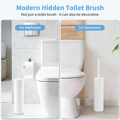 Flyzenvibe Set Set Stainless Steel Toilet Brush and Holder Wall Mount Heavy Duty Toilet Bowl Brush Oil Rubbed Matte