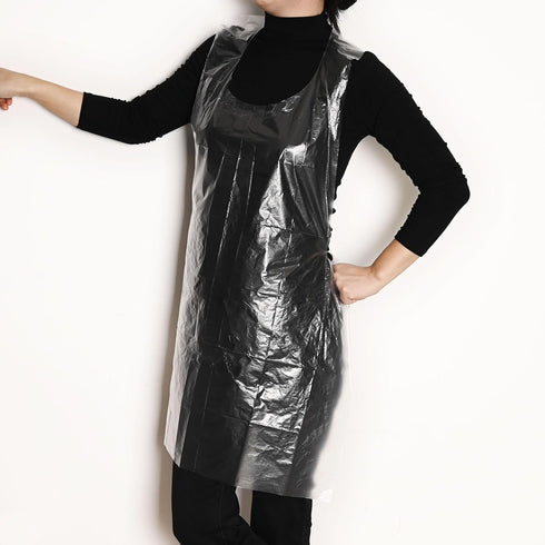 Disposable Aprons (50 Count) - Waterproof Plastic Apron for Painting, Cooking, Housework, and Picnics
