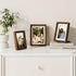 5x7 4x6, 5 7 Picture Frame with HD Tempered Glass, USA-Sourced Walnut Wood Photo Frame Matted to Rounded Corner x