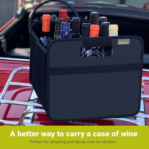 12 B100293 meori Marine Foldable Wine Carrier Blue Protects Carry Glassware Liquor Storage Bottle Shopping Travel