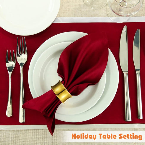 8 Pcs Gold Napkin Rings Set - Metal Napkin Holder Rings with Rhinestone Delicate Buckle for Holiday Table Decoration