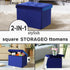 16X12X12IN LINMAGCO Small Velvet Ottoman with Storage Rectangle Foot Rest Under Desk Stool for Room Folding Ottoman