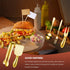 Charcuterie Board Accessories Set, Cheese Spreader Knife, Stainless Steel Mini Serving Tongs, 18 Pieces (Golden)