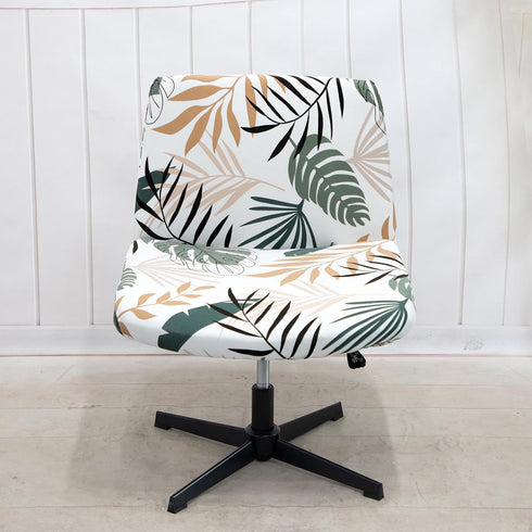 LiveGo Armless Chair Slipcover - Knitted Jacquard Modern Chair Cover for Wide Seat Computer Task Chair