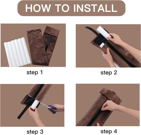 GDHOMM Under Door Draft Stopper, Adjustable Weather Stripping Gap Filler & Seal, Coffee
