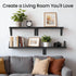 OrganizerBlackSet 3 BAYKA Wall Mounted Floating Shelves, Wood Floating Wall Shelf for Books & Decor, Small Space-Saving