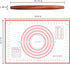 Muso Wood French Rolling Pin and Silicone Baking Mat Set - 15.75 Inch Sapele Wooden Rolling Pin