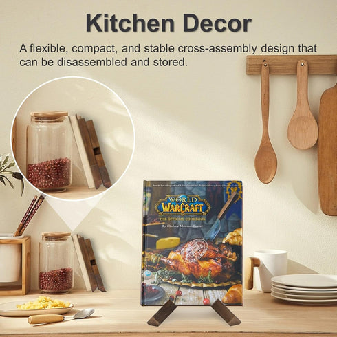 Cross Design Cookbook Stand: Beautiful Wooden Recipe Holder for Kitchen Decor