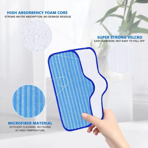 KEEPOW Microfiber Pads - 8 Pack Washable Pads for Dupray Neat Steam Cleaner