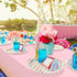 4 Pack 54x108 FunnyPars Pink and Gold Plastic Tablecloth for Parties, Pink Disposable Table Cloth for Rectangle Tables