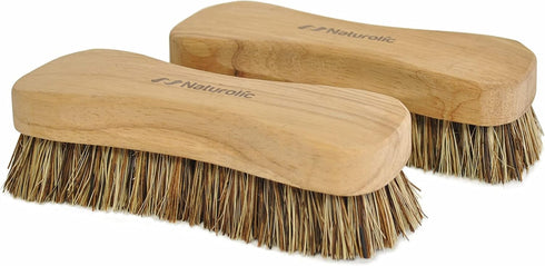 All-Natural Wooden Scrub Brush Set - Eco-Friendly Cleaning Products with Wooden Handle and Palmyra Bristle Brush, Set