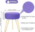 GERANT Multifunctional Vanity Stool - Velvet Footrest Stool-Upholstered Chair Stool -Ottoman Round Modern Dressing