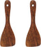 Honbay 2PCS Wooden Rice Spoon, Rice Paddle for Kitchen Cooking, Oblique Head Design