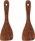 Honbay 2PCS Wooden Rice Spoon, Rice Paddle for Kitchen Cooking, Oblique Head Design