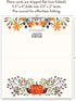 Koko Paper Co Thanksgiving Table Place Cards with Pumpkin and Fall Leaves, 50 Tent Style Dinner Setting Name Cards