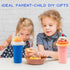 2 Pack FANS-ONE Slushie Cup, Slushy Maker Cups, DIY Magic Squeeze Cups for Juice Milk Yogurt Make, Portable Double