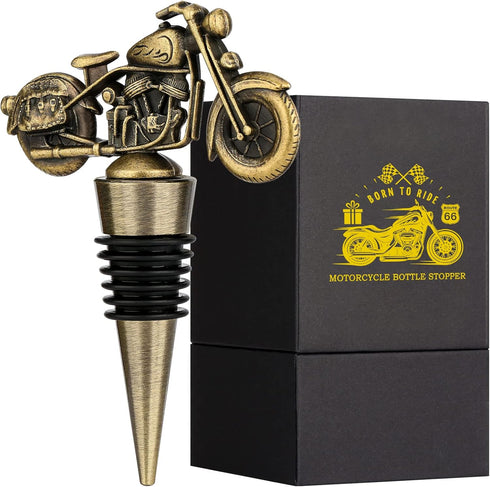 LKKCHER Motorcycle Wine Bottle Stopper, Cute Wine Gifts for Men Women, Father Gifts, Christmas Birthday Gifts for Biker