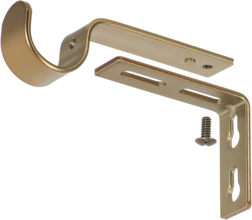Ivilon Adjustable Brackets for Curtain Rods - Set of 2 for 7/8 or 1 Inch Rods - Warm Gold