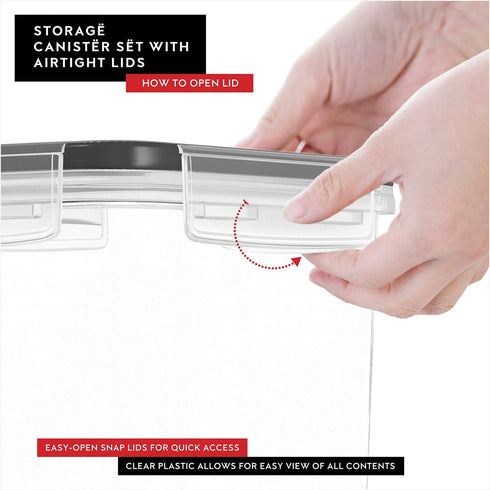 DWËLLZA KITCHEN Cereal Containers Storage 4 Pack, 135 fl. oz Airtight Food Storage Containers for Pantry