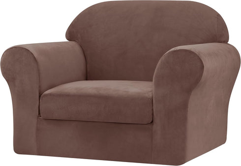 CHUN YI 2 Piece Velvet Armchair Cover Couch Covers 1 Cushion, Water