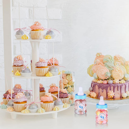 PINKXHY 62 3.5 Inch 500 Pcs Baby Mini Milk Bottle Baby Shower Favor with Adhesive Thank You for Showering Stickers