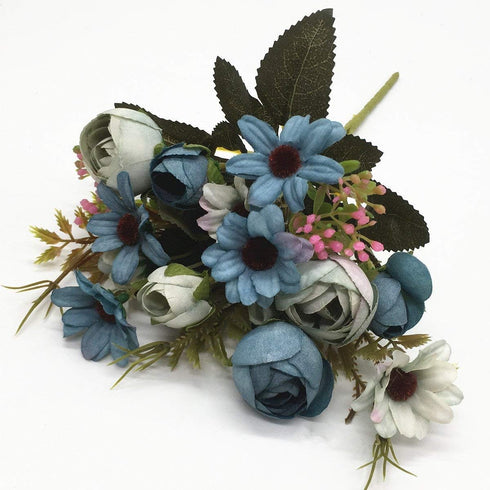 CATTREE Artificial Peony Bud Mixed Flowers, 4pcs Silk Fake Flowers Bouquet for Home Garden Office Decor