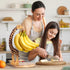 Countertop Giraffe Banana Holder Stand, Bamboo Banana Hanger with Stainless Steel Hook for or Under Cabinet Decorative