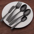 O.C.E. 5-Piece Matte Black Serving Flatware Set, Stainless Steel Utensil Set, Dishwasher Safe Hostess Tableware