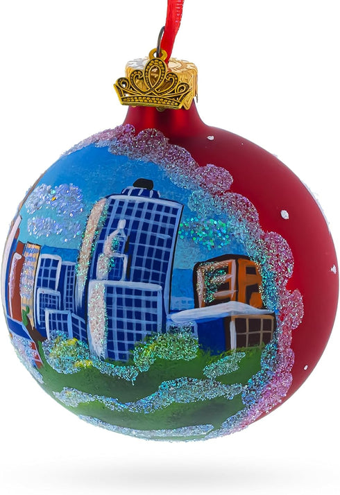 Memphis, Tennessee Glass Ball Christmas Ornament - 3.25 Inches
