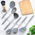 Silicone Kitchen Utensils Set, 6-Pieces Grey Cooking Utensils for Nonstick Cookware, Silicone Spatulas with Stainless