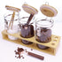 Matifaner Countertop Tea,40 Fluid-oz,Pack 3 Glass Coffee Storage Containers with Bamboo Shelf,Ground Coffee Holder
