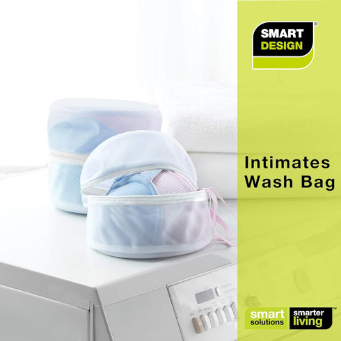 Set 2 6.5 5.5 Inch Smart Design Intimate Wash Bag with Safety Zipper - of - Washing Machine Safe - Fine Mesh Nylon