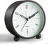 Analog Alarm Clock - 4 inch Super Silent Non Ticking Small Clock with Night Light, Battery Operated, Black Decor