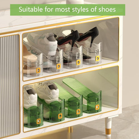 6Pack Closet Closet 6Pack) Shoe Slot Organizers Clear Shoe Stacker Organizer for Shoe Holder Space Saver Rack Storage