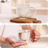 12oz(4-pack) CNGLASS Double Walled Glass Coffee Mugs,Insulated Glass Mugs with Handle,Clear Espresso Cups