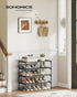 4-Tier 11.7 24.5 27.7 Inches, ULSH024BH01 SONGMICS Shoe Rack, Shoe Storage Organizer, Space-Saving, x x Entryway, Metal