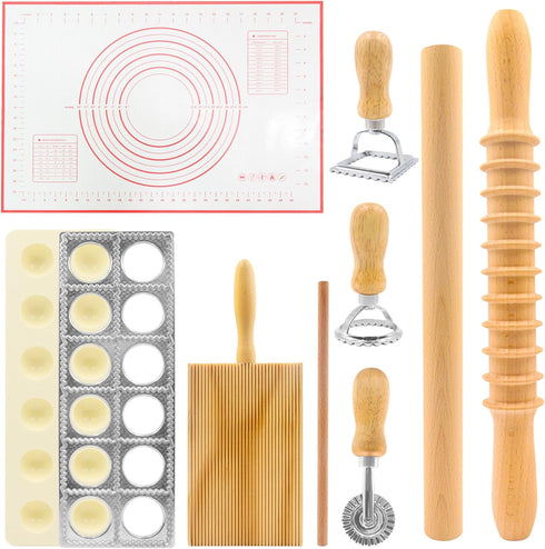 8in1 Ravioli Gnocchi Pasta Dumpling Noodle Maker Cutter Press Mold Stamp -