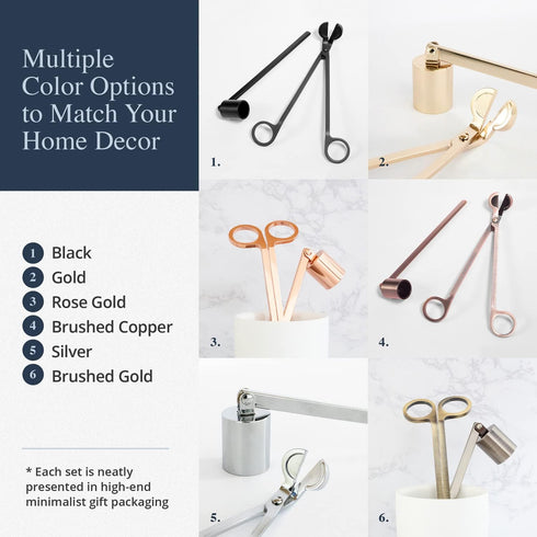 Candle Wick Trimmer and Snuffer Accessory Set – Choose Your Color