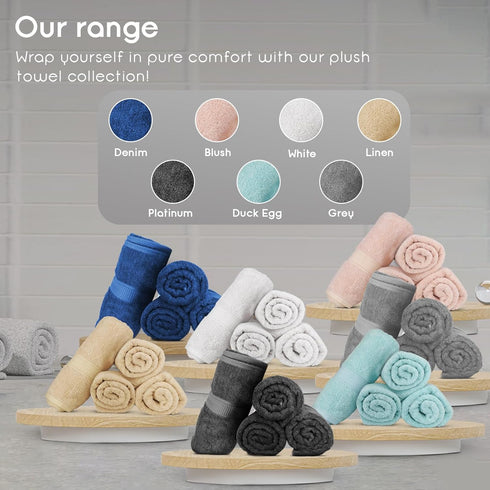 Pack 4, 100% Ariv Premium Bath Towels of Cotton, Large, Super Soft, Highly Absorbent, Quick Dry, Durable, Comfortable