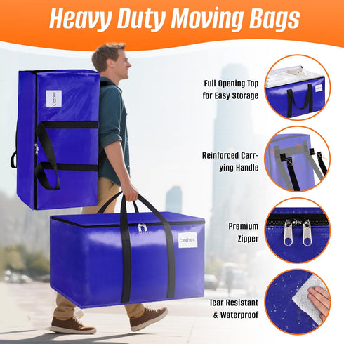 8-Pack Backpack 20 Gallons-76 FabSpace Moving Bags with Straps & Carry Handles, L Heavy Duty Storage Totes for Space