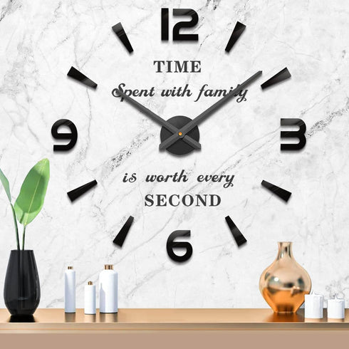 Mintime Large DIY Wall Clock, Battery Operated, Modern Decorative Clock for Living Room/Office