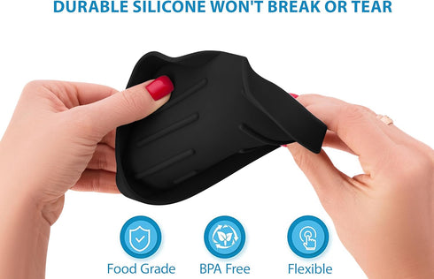 Black Silicone Soap Dish Tray, Self-Draining Holder for Bar Soap, Plastic-Free Soap Dishes for Kitchen Counter