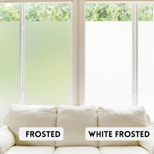 KESPEN Frosted Window Privacy Film, White Matte Heat Control UV Sun Blocking Static Cling Decals for Bathroom Home