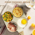 Egg Pan Egg Frying Pan, Fried Egg Pan Nonstick 4 Cups Pancake Pan Aluminium Alloy Cooker for Breakfast, Induction Compatible (White)