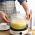Yardwe Glass Pots with Cover, Heat-Resistant Cooking Pot for Pasta, Soup, Milk, 5.5x5.5x6.3 Inch (1350ml)