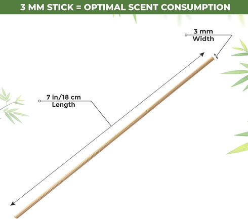 100 pcs Reed Diffuser Sticks 7 Inch Natural Rattan Essential Oil Aroma Refill Wood Sticks for Spa, Fragrance, Aromatherapy (7"*3mm, Natural Color)
