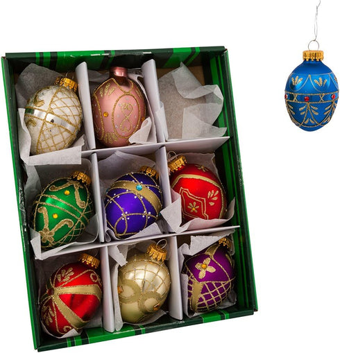 Kurt S. Adler YAMGG0517 Glass Egg Ornament, 45mm for Christmas