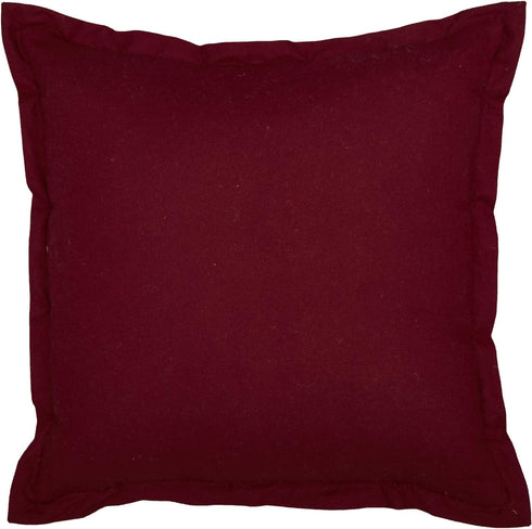 VHC Brands Ninepatch Star Thanksgiving Bedroom Decor, Quilted Pillow, Red, 12x12