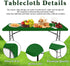 6 Pack 8 (Green,30" 96") Picnic Fitted Table Cover for Foot Tablecloth for Rectangle Tables Waterproof Stretch Washable