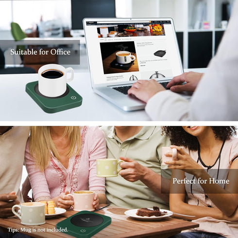 3-Temp Settings, VOBAGA Coffee Mug Warmer for Desk with Auto Shut Off & Coffee Cup Warmer with Smart Safety Alert Home